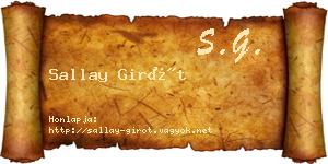 Sallay Girót névjegykártya